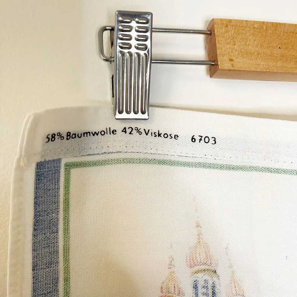 Vintage 1985 Wiesbaden Germany Tea Towel Calendar Souvenir Dish Towel Baumwolle